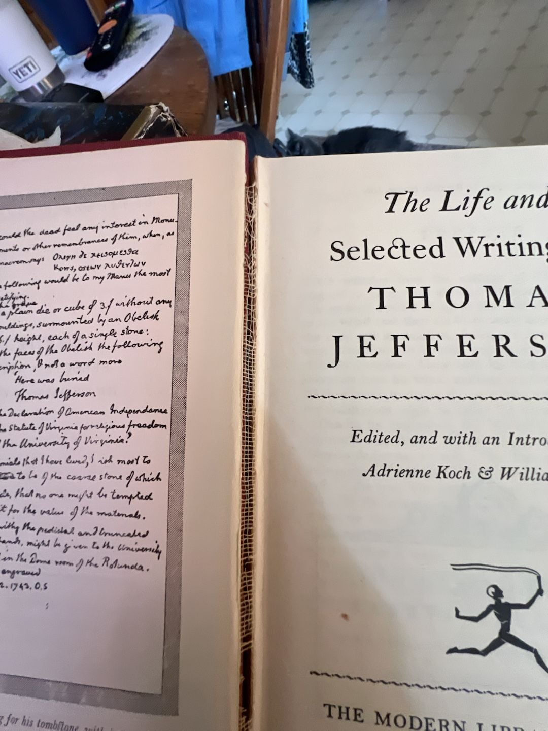 The Life and Selected Writings of Thomas Jefferson Modern Library Hardcover 7