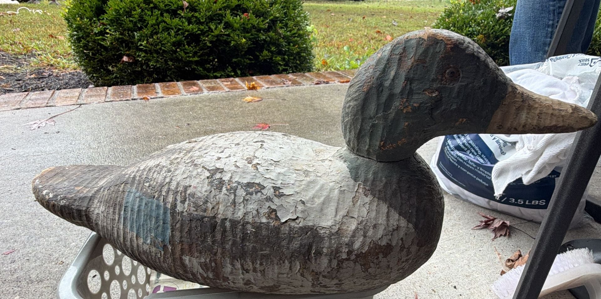 Vintage Hand Carved Wood Duck Decoy Swivel Head 2