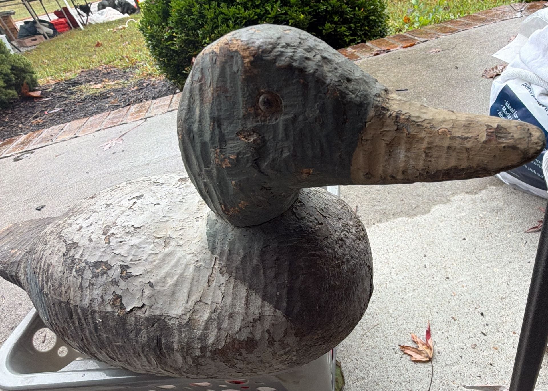 Vintage Hand Carved Wood Duck Decoy Swivel Head 3