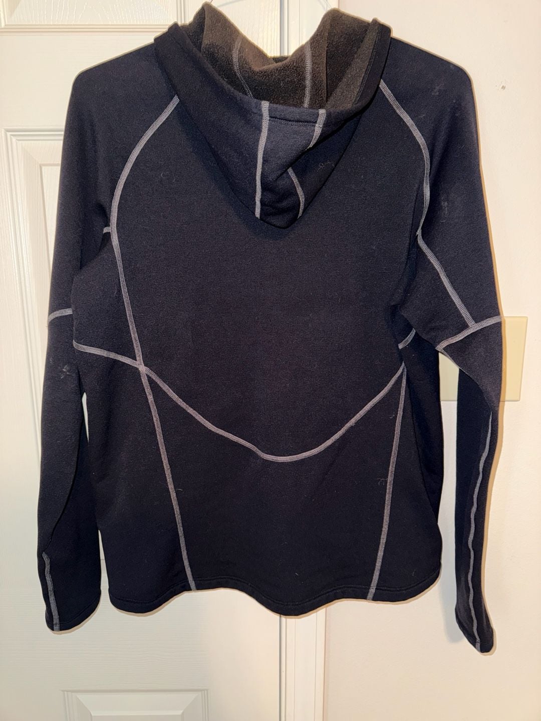 REI Polartec Women's Black Full Zip Hooded Fleece Jacket XL 3