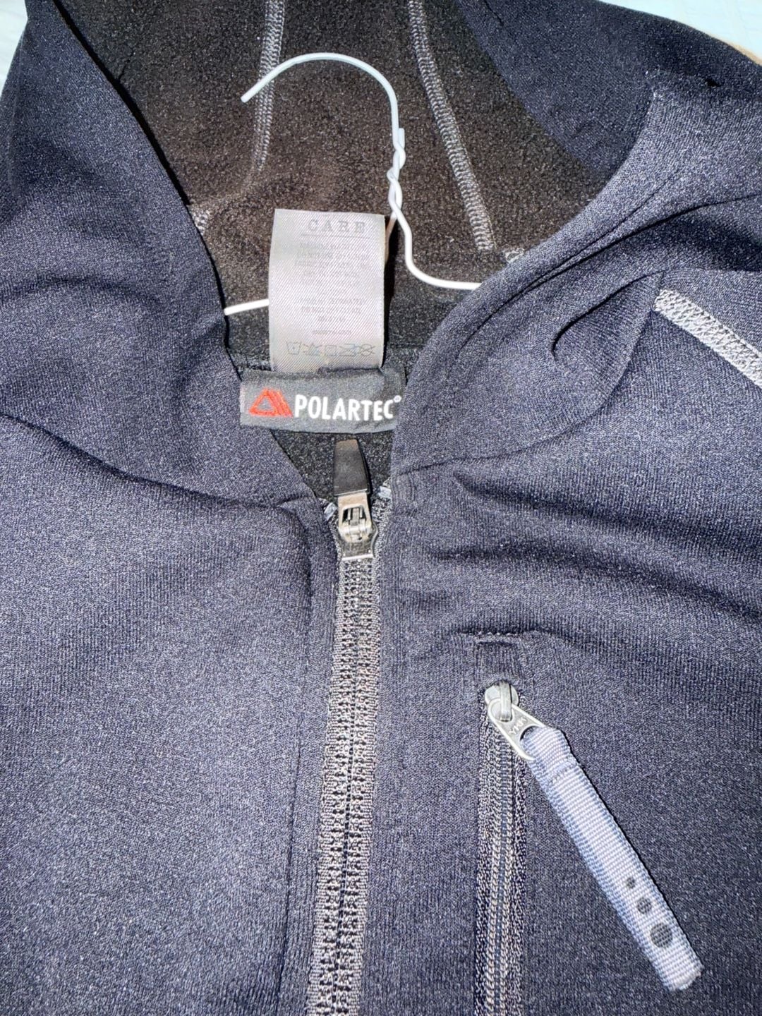 REI Polartec Women's Black Full Zip Hooded Fleece Jacket XL 4