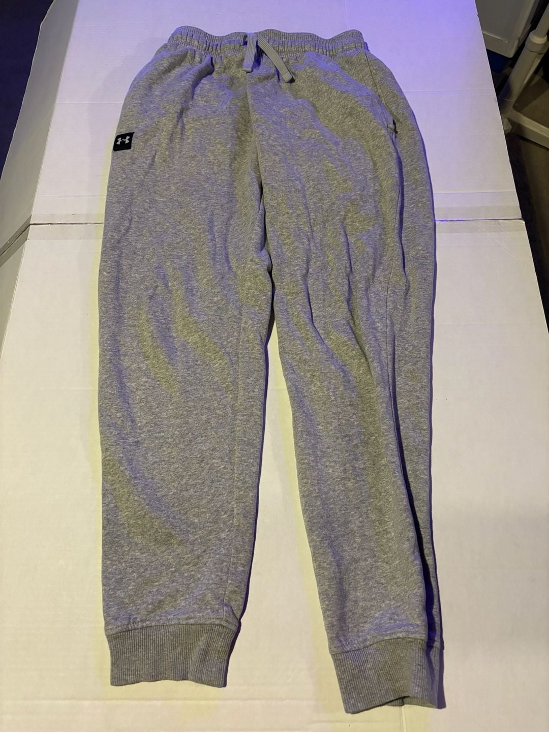 Under Armour Gray Sweatpants Joggers Loose Fit Fleece Drawstring Medium 2