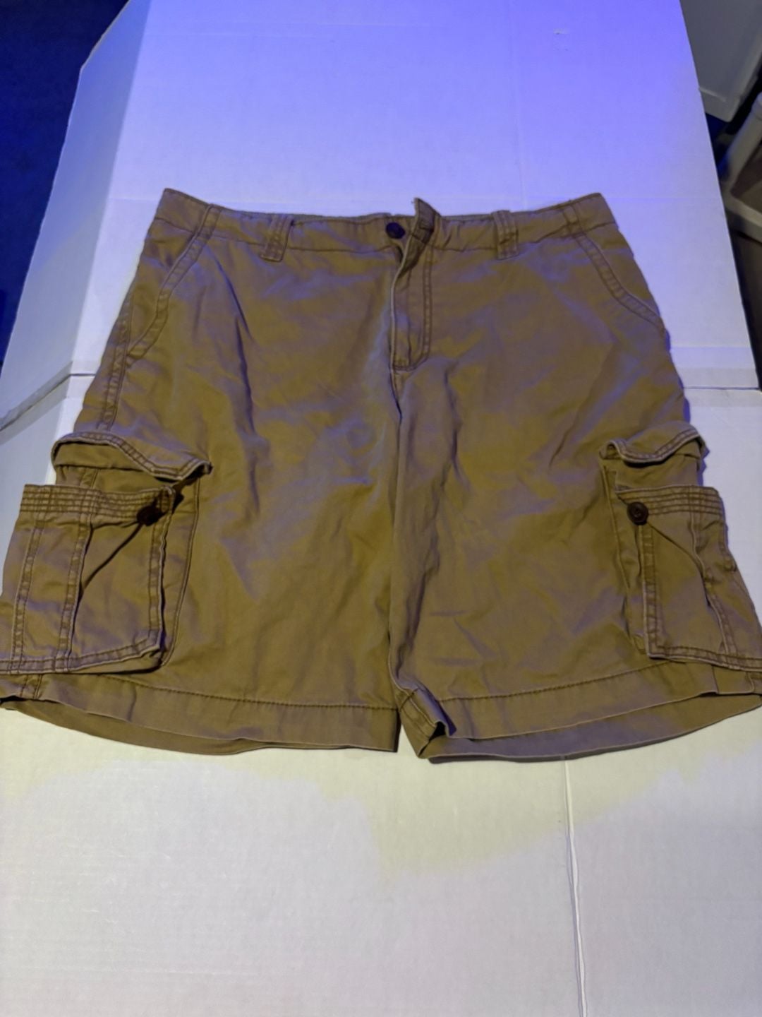 Aeropostale Cargo Shorts Size 38 Tan Cotton Button Fly Pockets 2