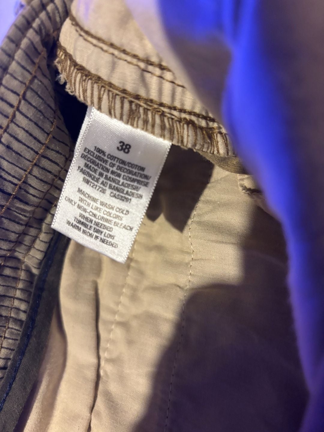 Aeropostale Cargo Shorts Size 38 Tan Cotton Button Fly Pockets 5