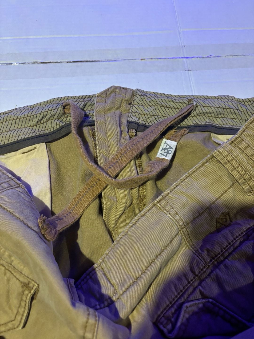 Aeropostale Cargo Shorts Size 38 Tan Cotton Button Fly Pockets 6