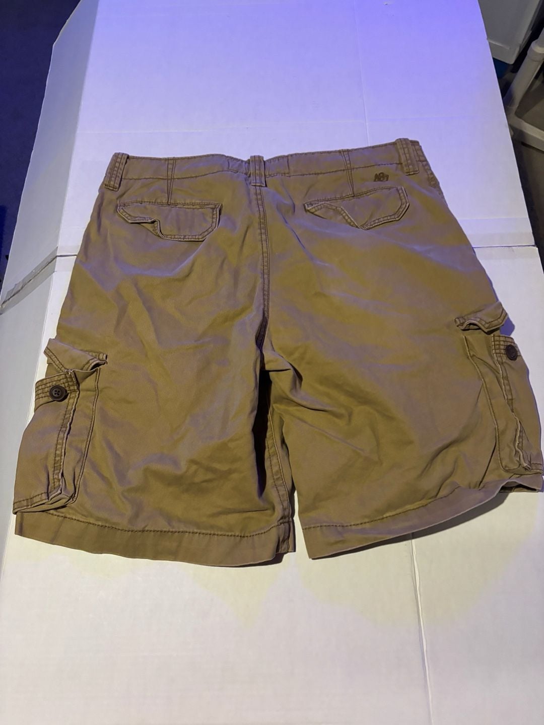 Aeropostale Cargo Shorts Size 38 Tan Cotton Button Fly Pockets 7