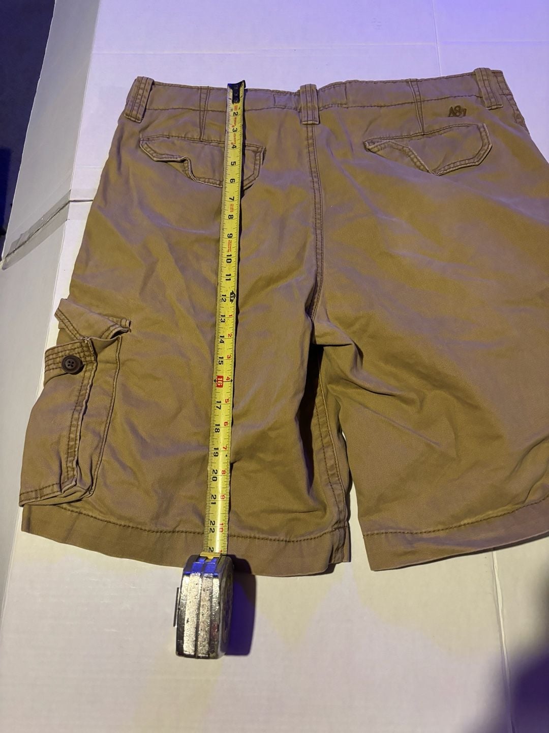 Aeropostale Cargo Shorts Size 38 Tan Cotton Button Fly Pockets 8