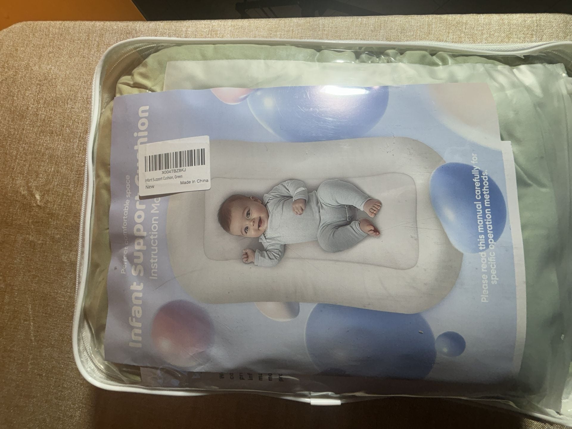 Infant Support Cushion Green Newborn Baby Lounger Pillow 4