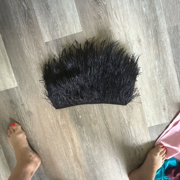 Missguided Black Feathered Corset Size UK 10 US 6