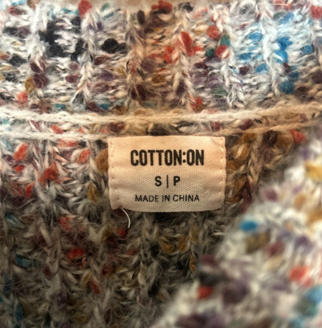 Cotton On Multicolor Chunky Knit Crewneck Sweater Size S 4