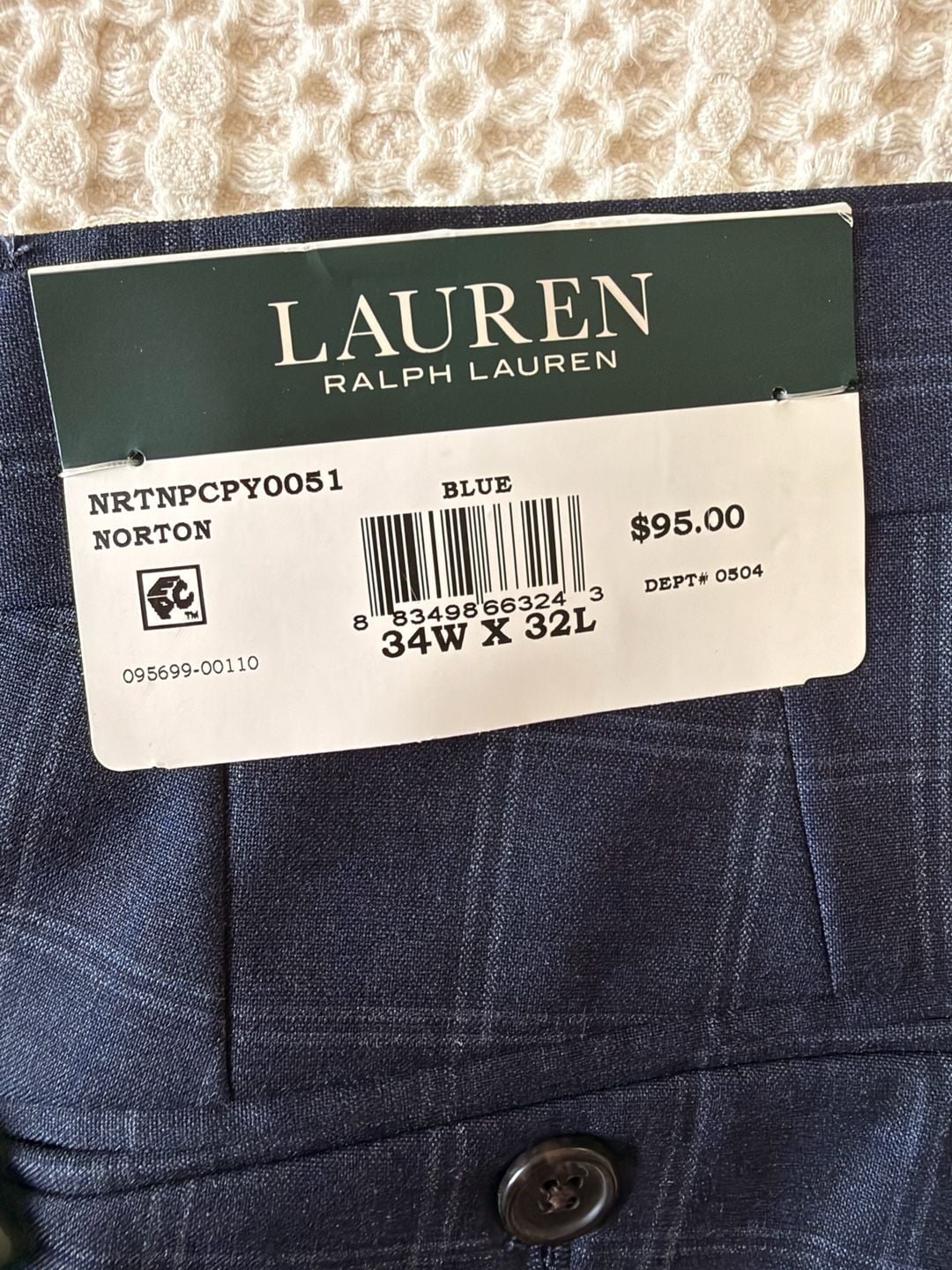 NWT Lauren Ralph Lauren Men’s 34x32 UltraFlex Plaid Dress Pants Bundle Grey & Navy 5