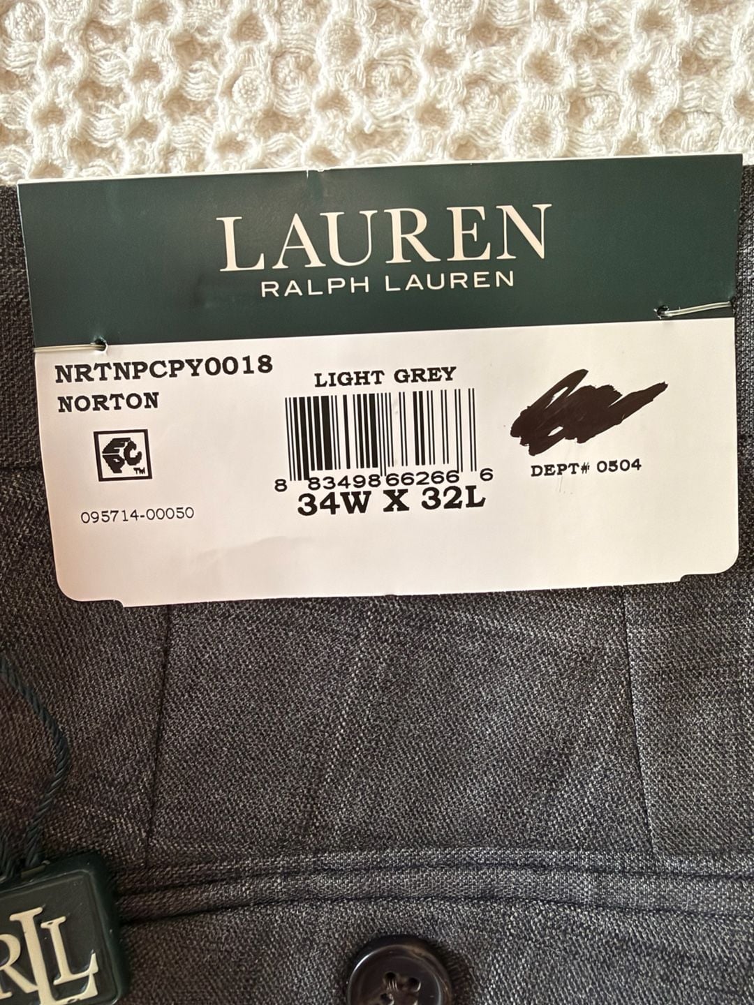NWT Lauren Ralph Lauren Men’s 34x32 UltraFlex Plaid Dress Pants Bundle Grey & Navy 6