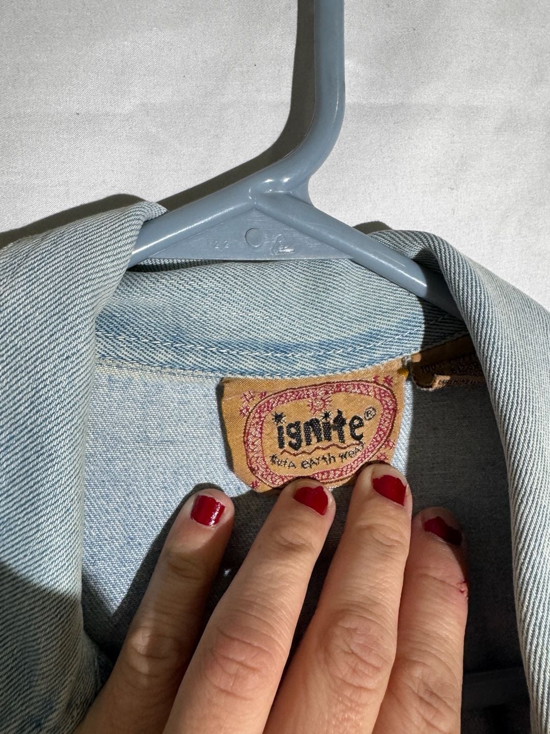 Ignite Mens Jacket Denim Chore Coat Cotton Pockets Light Blue Large 4