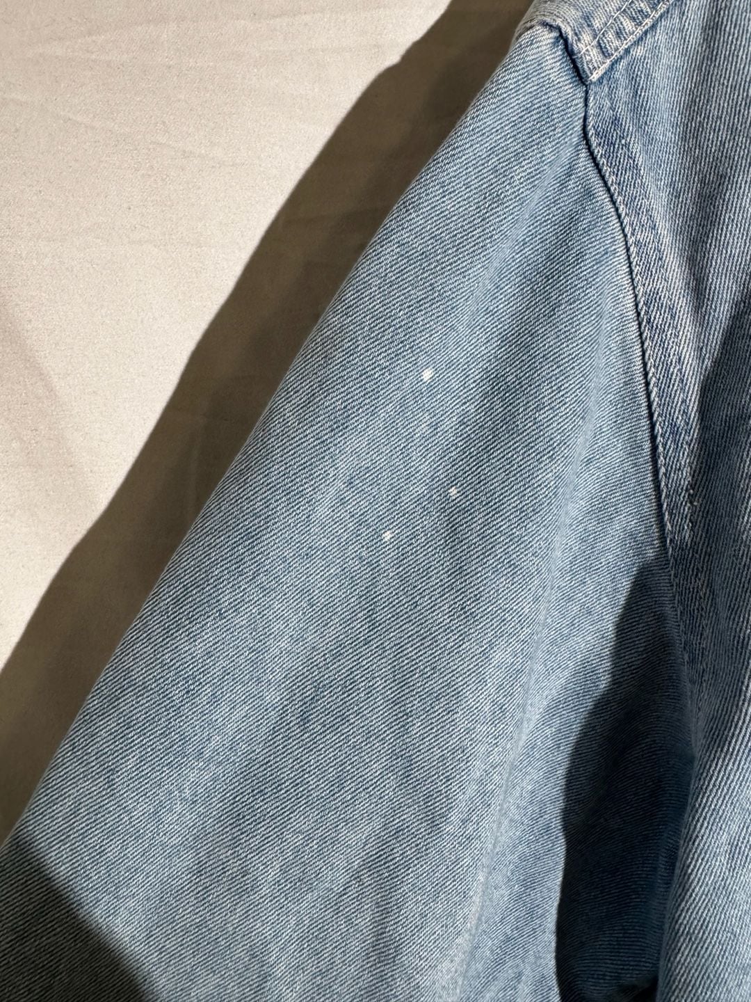 Ignite Mens Jacket Denim Chore Coat Cotton Pockets Light Blue Large 7