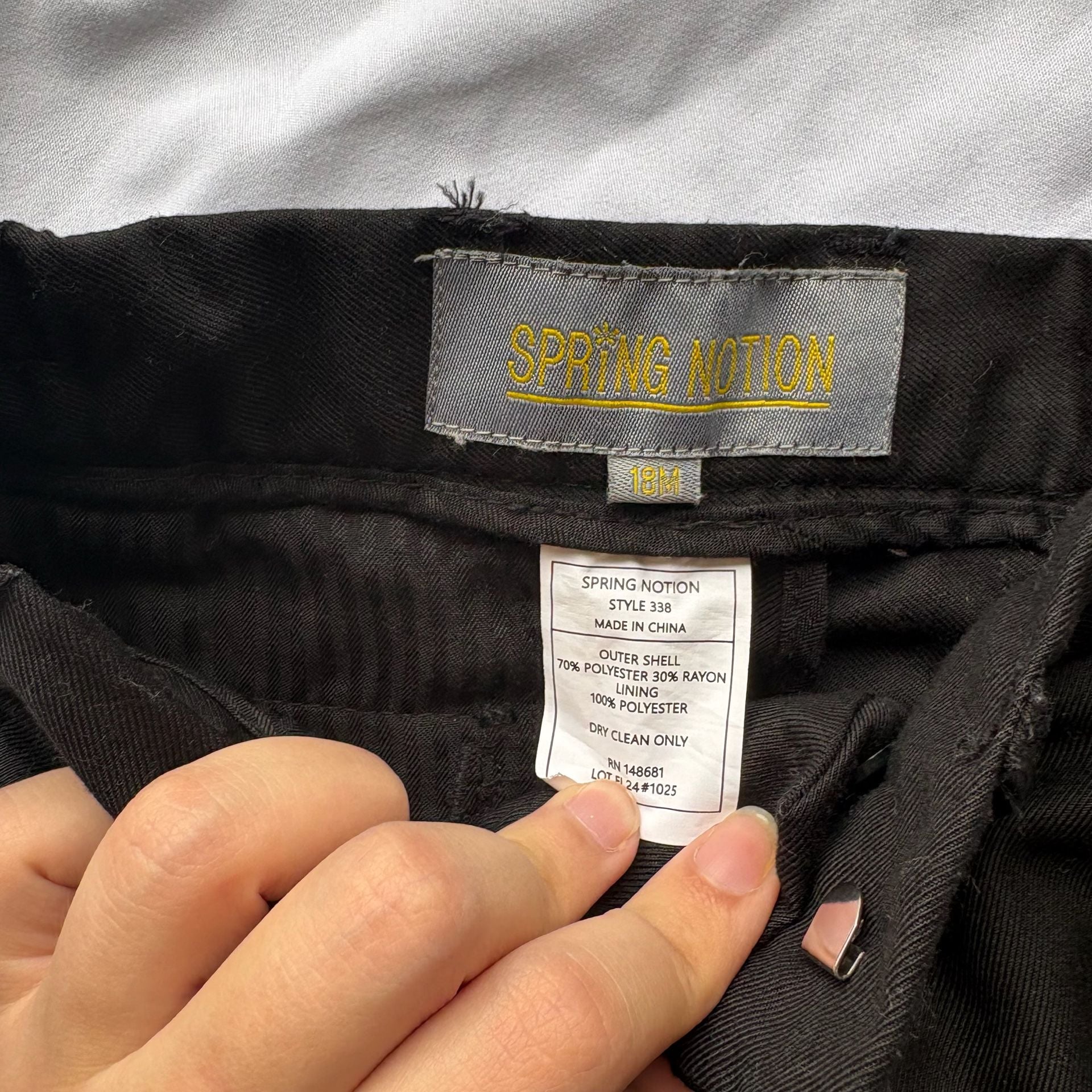 The Children's Place White Button Down Shirt and Black Pants Set 18M 3