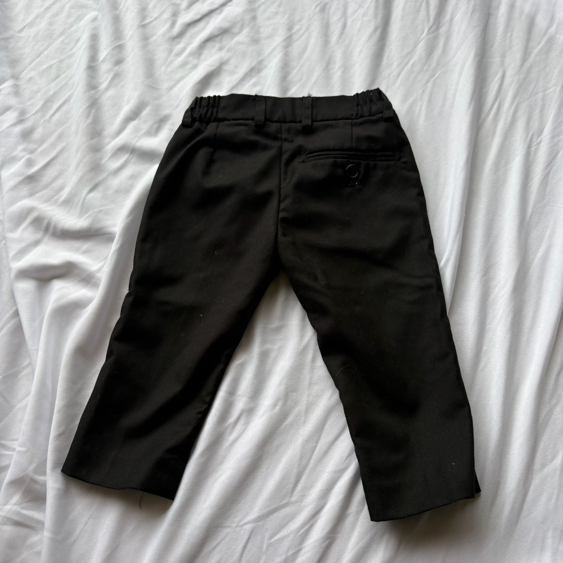 The Children's Place White Button Down Shirt and Black Pants Set 18M 4