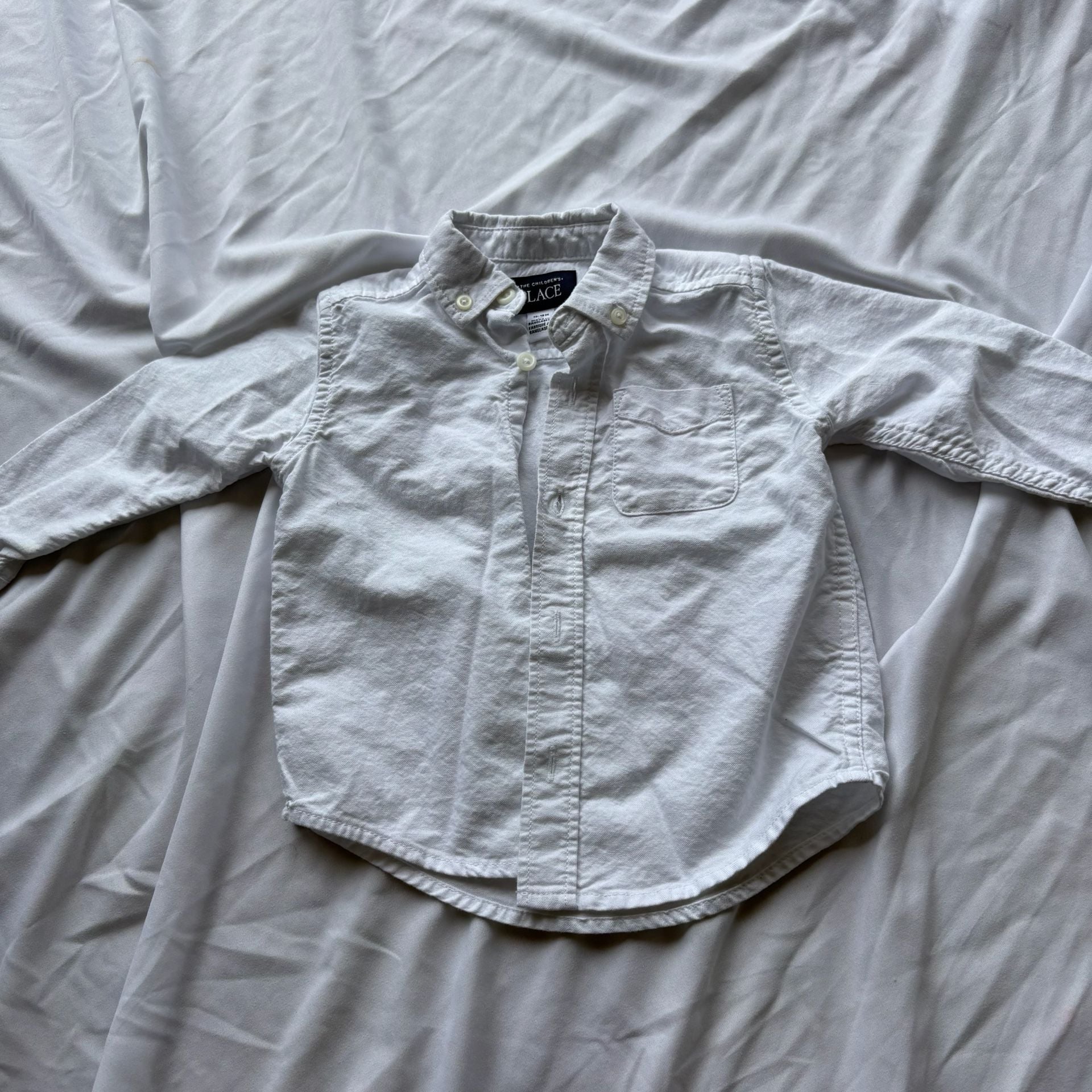 The Children's Place White Button Down Shirt and Black Pants Set 18M 5