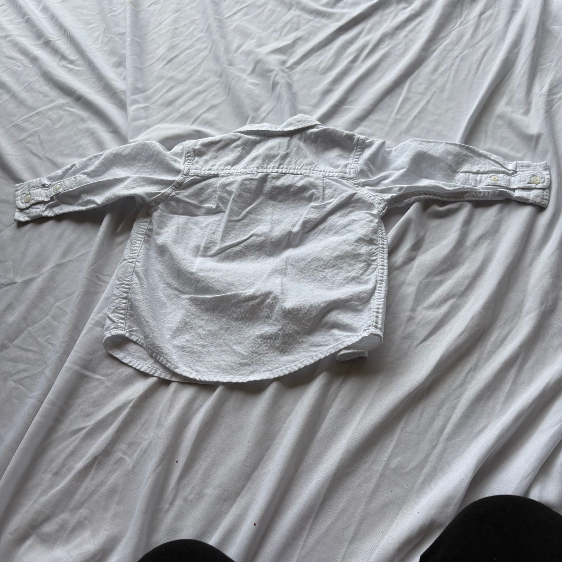 The Children's Place White Button Down Shirt and Black Pants Set 18M 6