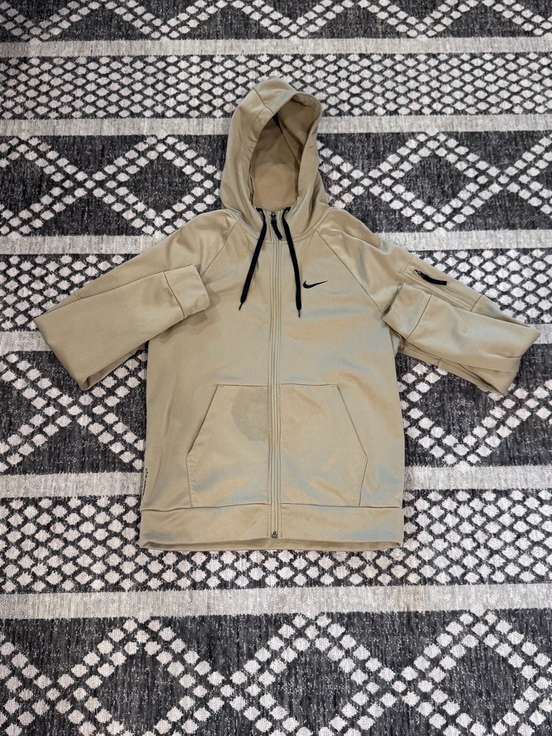 Nike Therma-Fit Full Zip Hoodie Tan Khaki DQ4830-251 2