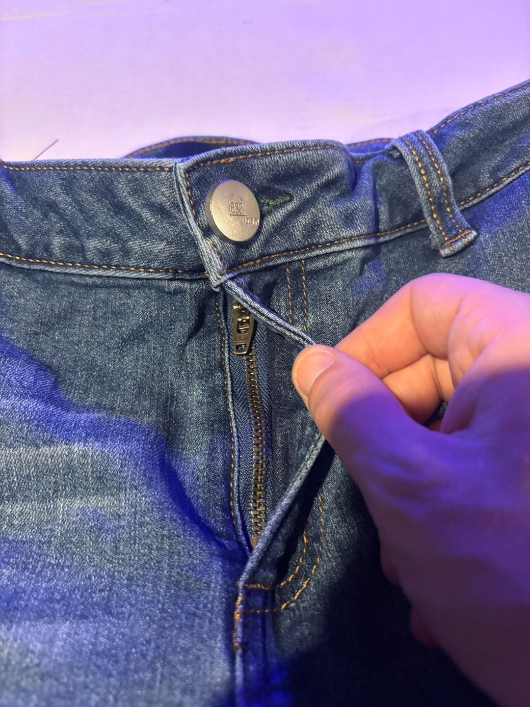 1822 Denim Carpenter Jeans Size 10 Blue Distressed Wide Leg Workwear 3