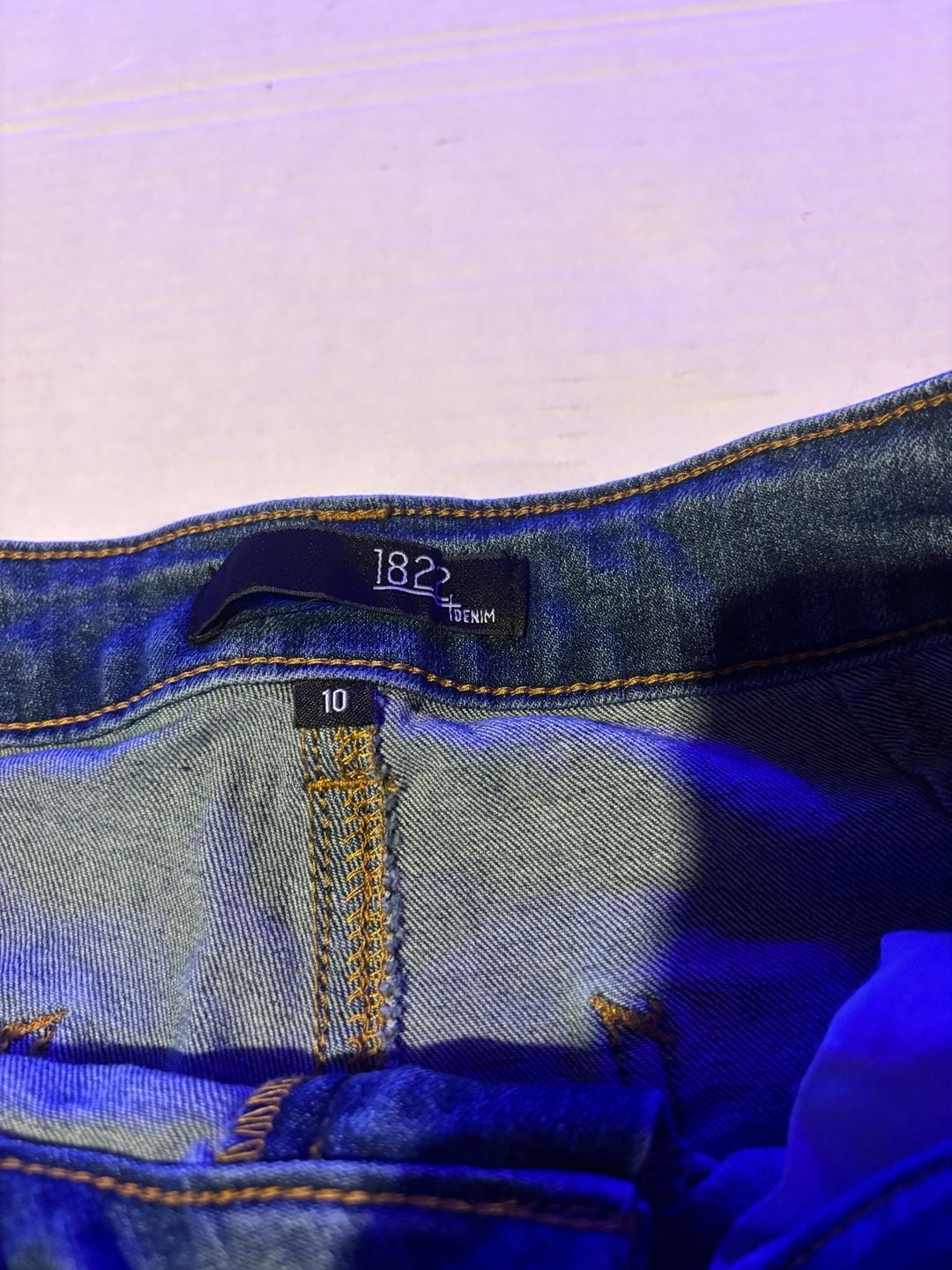 1822 Denim Carpenter Jeans Size 10 Blue Distressed Wide Leg Workwear 4