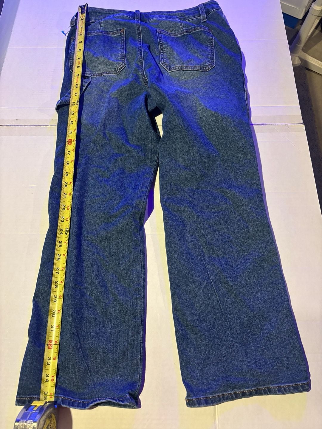 1822 Denim Carpenter Jeans Size 10 Blue Distressed Wide Leg Workwear 7
