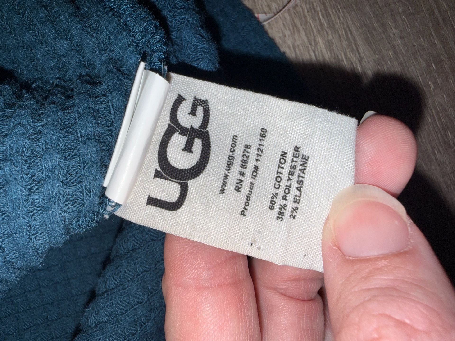 UGG Waffle Thermal Long Sleeve Crew Neck Size L Blue 6