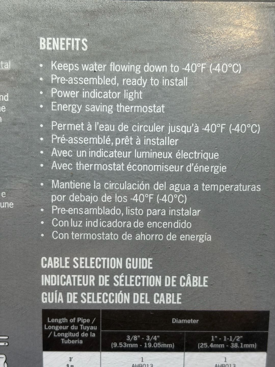 EasyHeat AHB130 Water Pipe Freeze Protection Heating Cable 30 Ft New 6