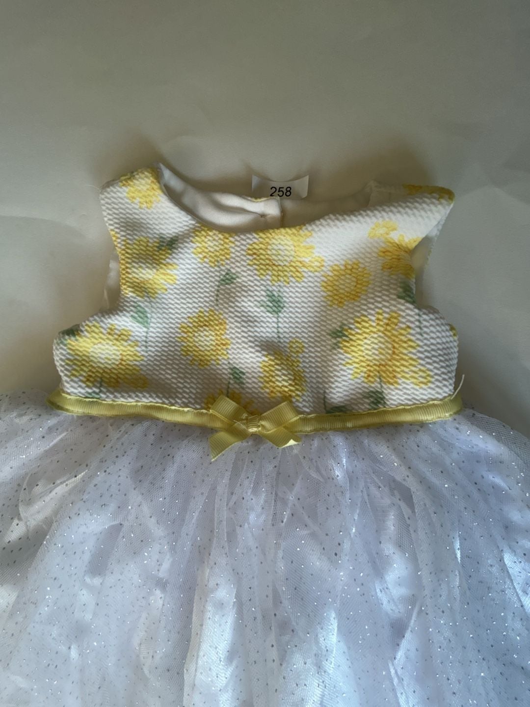 Nannette Baby Sunflower Dress Size 12M White Yellow Tulle 4