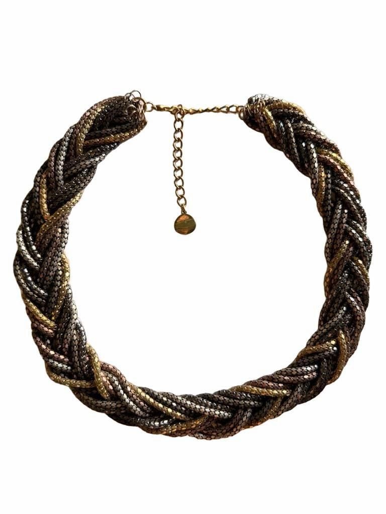 Paparazzi Multi Strand Metallic Braided Necklace 2