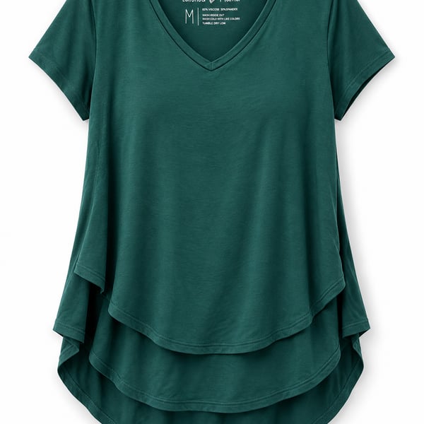 Latched Mama Nursing Tunic Size M Green V-Neck Short Sleeve Layered Top
