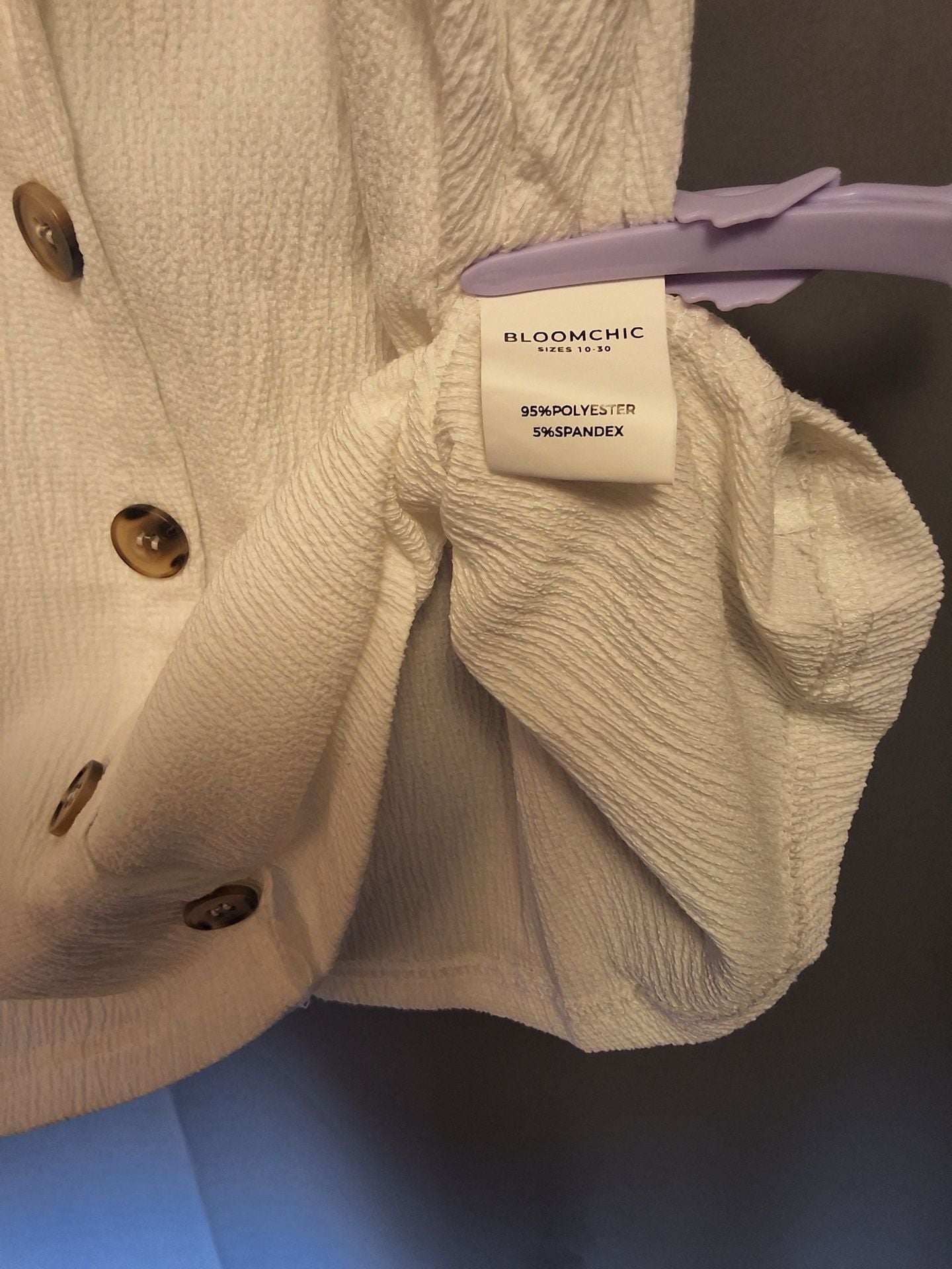 Bloomchic White V-Neck Short Sleeve Button Front Wrap Top Size 10 Medium 5