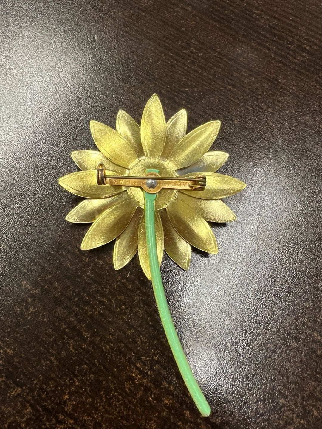 Vintage Enamel Flower Pin or Brooch, Sunflower, Brown Eyed Susan Made in Germany 4