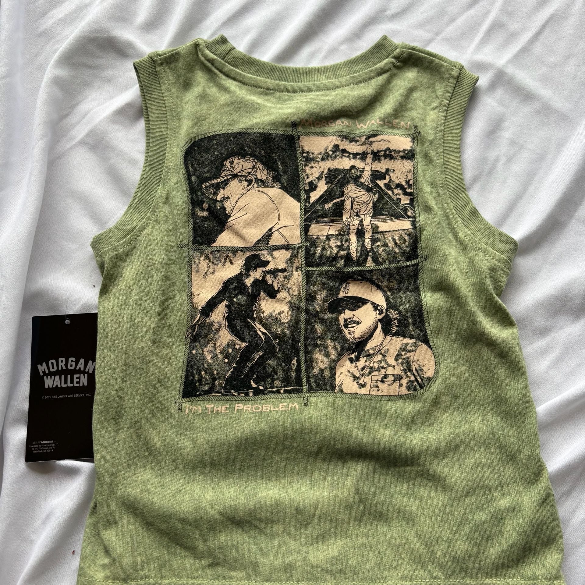 Morgan Wallen I'm The Problem Tank Top Size 3T Green Muscle Tank 4