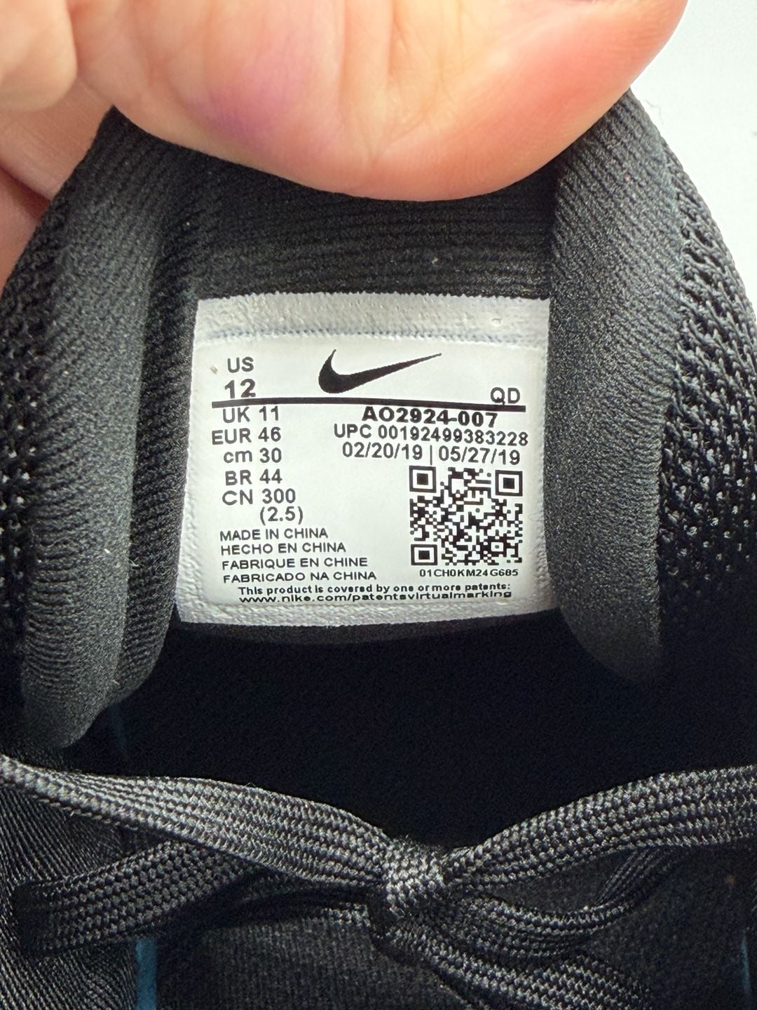 Nike Air Max 720 Triple Black Mens Size 12 Shoes AO2924-007 Anthracite 2019 9
