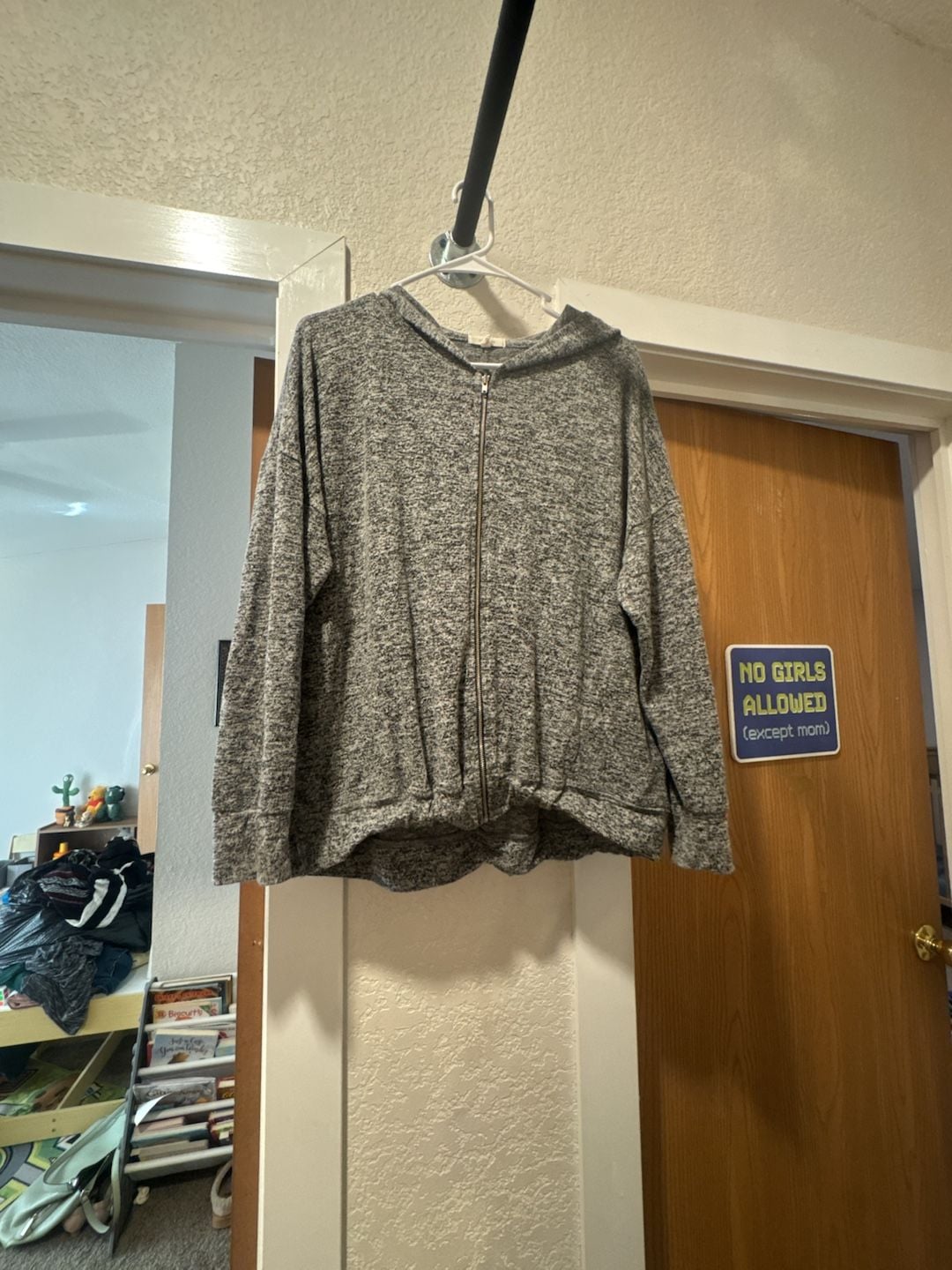 Maurices Full Zip Hoodie Size M Gray Marled Lightweight Jacket 3