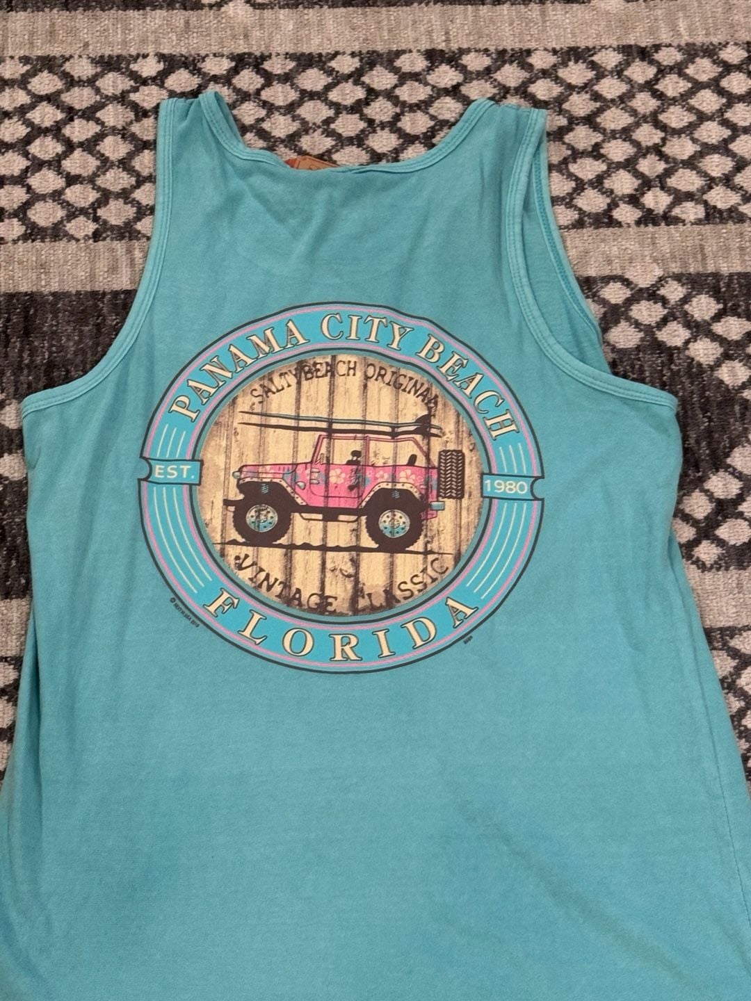U.S. Vintage Panama City Beach Florida Tank Top Size S Chalky Mint 9