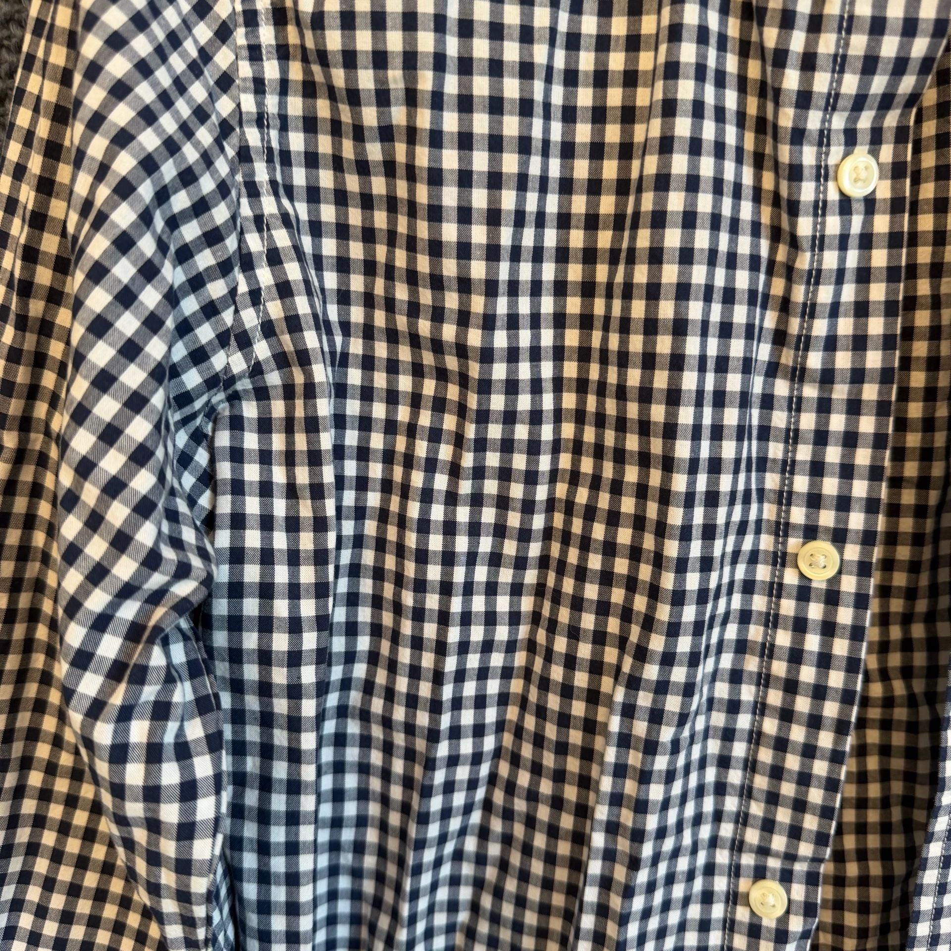 Gap Kids Button-Down Shirt Size XL (12) Blue Navy White Gingham Check 3