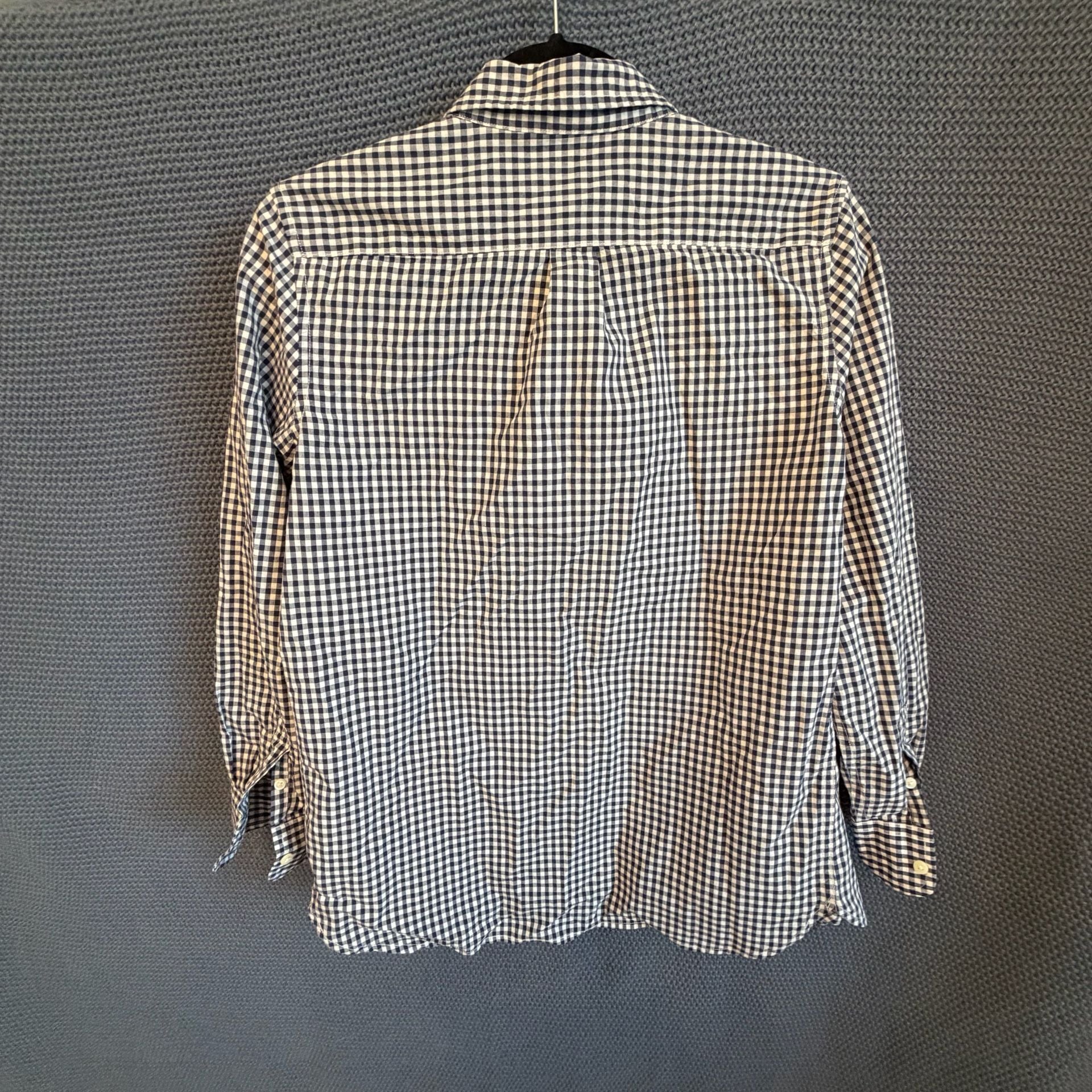 Gap Kids Button-Down Shirt Size XL (12) Blue Navy White Gingham Check 5