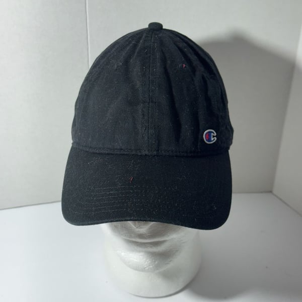 Champion Dad Hat Black C Logo Adjustable Baseball Cap