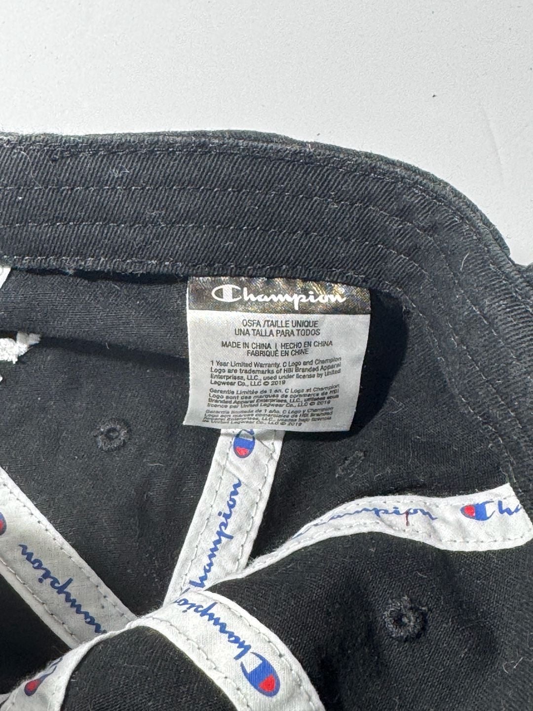 Champion Dad Hat Black C Logo Adjustable Baseball Cap 7