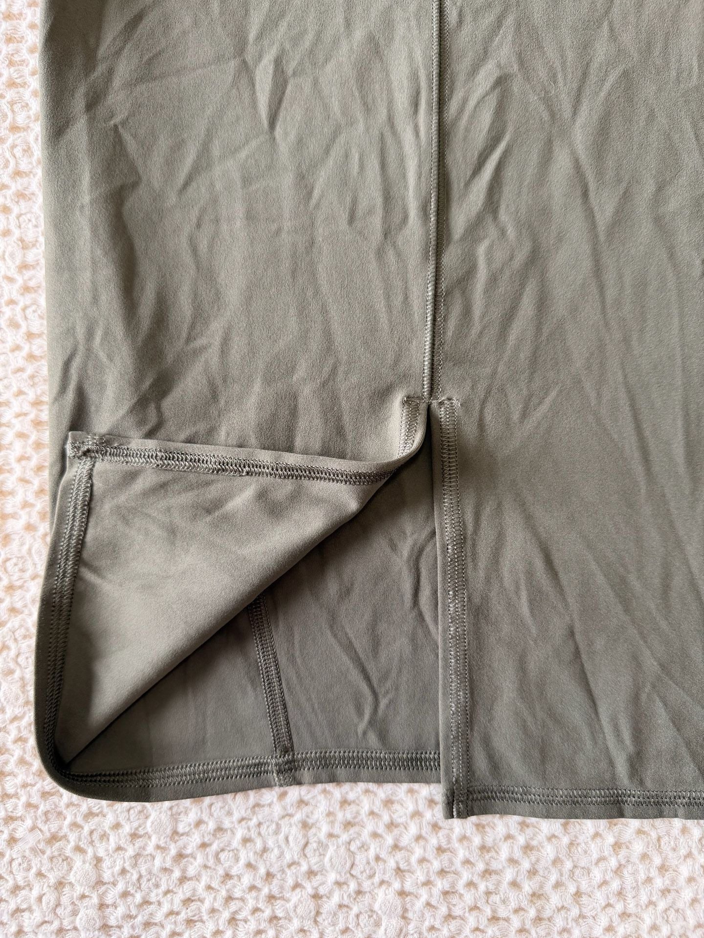 Lululemon Nulu Slim Fit High Rise Midi Skirt Size 2 Dark Olive LW8AH0S 7