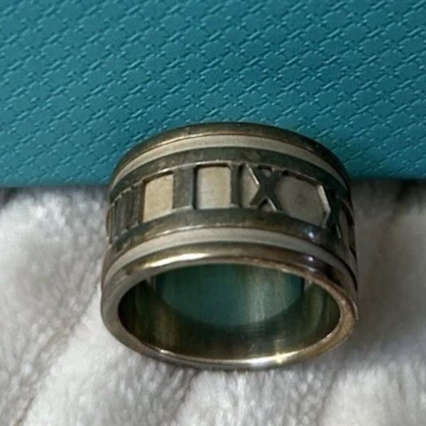 Tiffany & Co. Atlas Wide Band Ring Sterling Silver 925