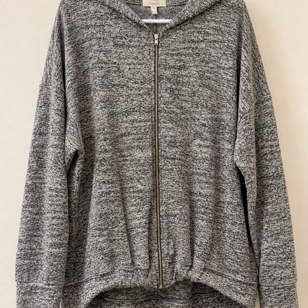 Maurices Full Zip Hoodie Size M Gray Marled Lightweight Jacket