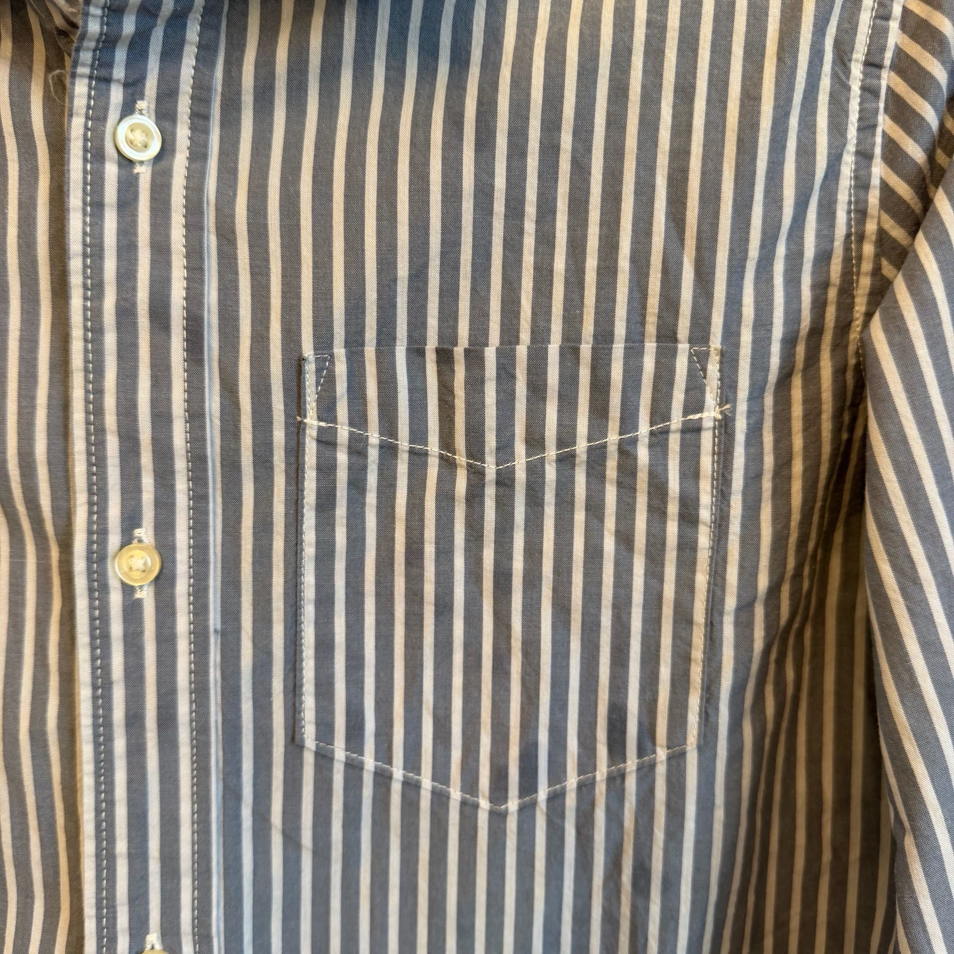 Gap Kids Long Sleeve Button Down Shirt Size XL 12 Blue White Striped 3
