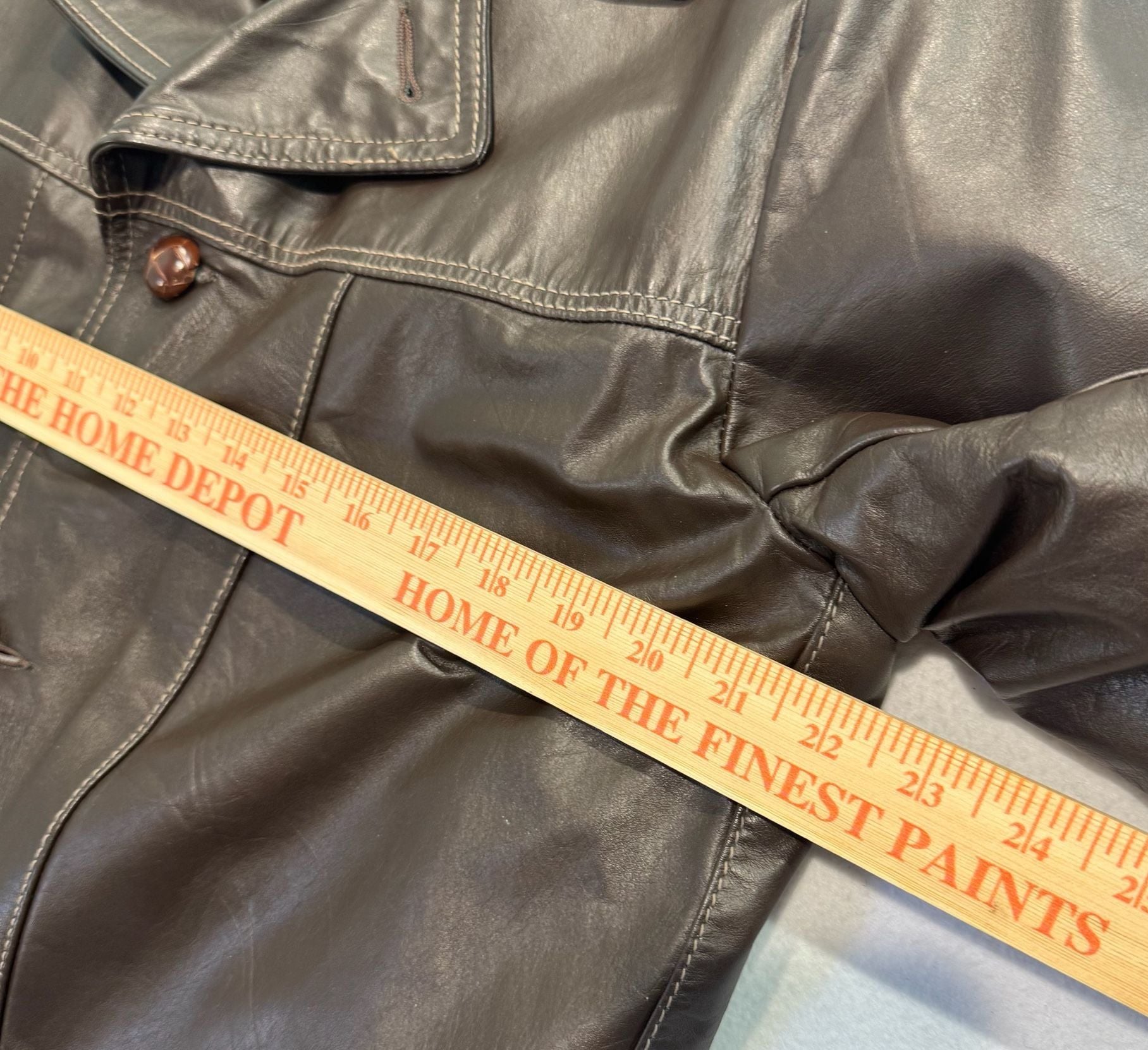 Vintage 70s Sears The Leather Shop Brown Leather Coat Men’s 40 Zip-Out Liner 5
