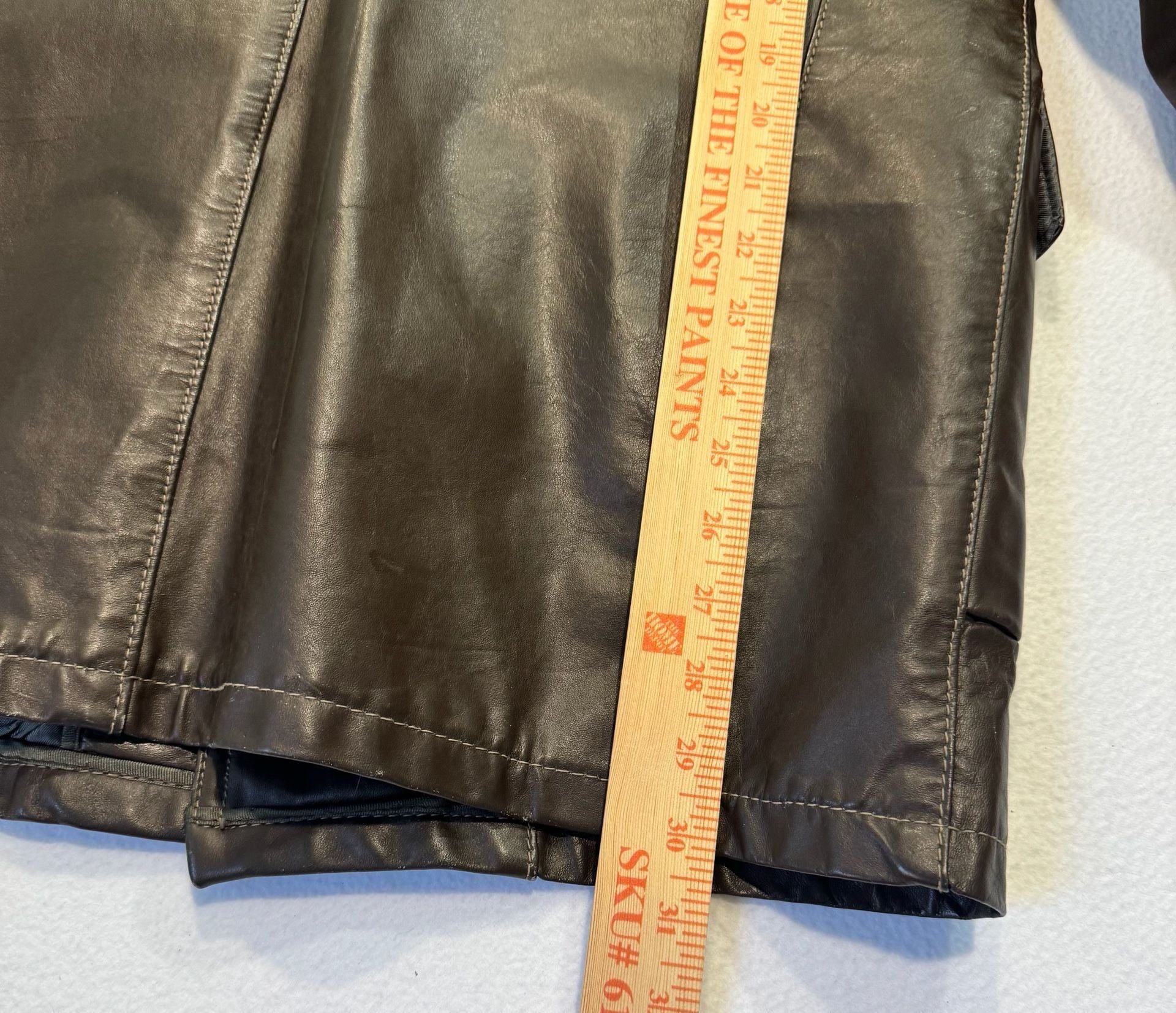 Vintage 70s Sears The Leather Shop Brown Leather Coat Men’s 40 Zip-Out Liner 6