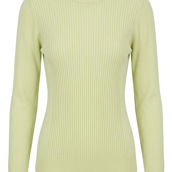 J. McLaughlin Ribbed Knit Sweater with Button Detail Lime Green