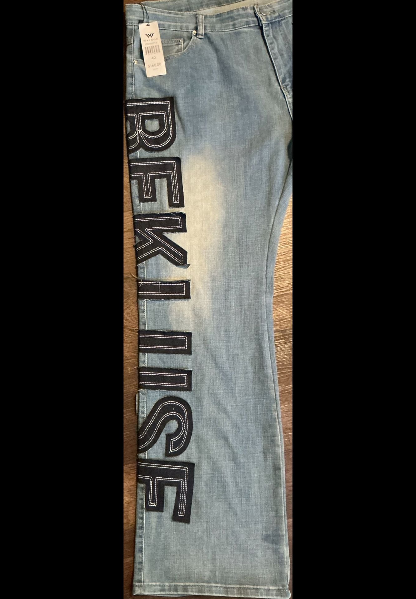 Watson Denim Reckless Gallery Patchwork Light Wash Jeans 5