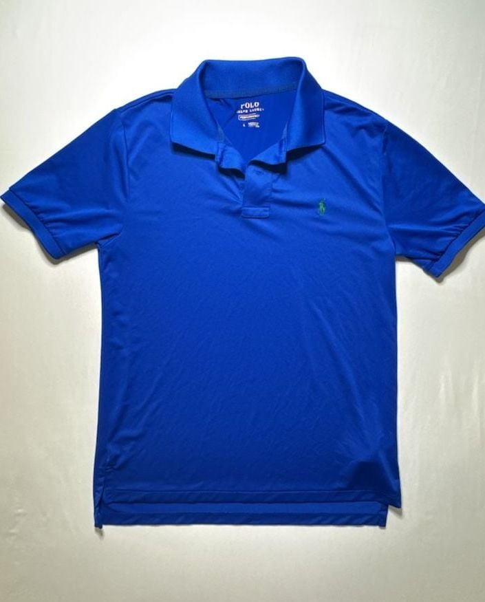 Polo Ralph Lauren Performance Polo Shirt Kids Size L Royal Blue Short Sleeve 2